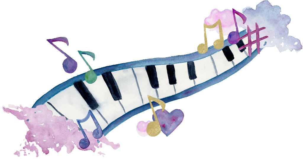 This Graphics Is Hand Painted Piano Png Transparent - Watercolour Painting About Music (1024x538), Png Download