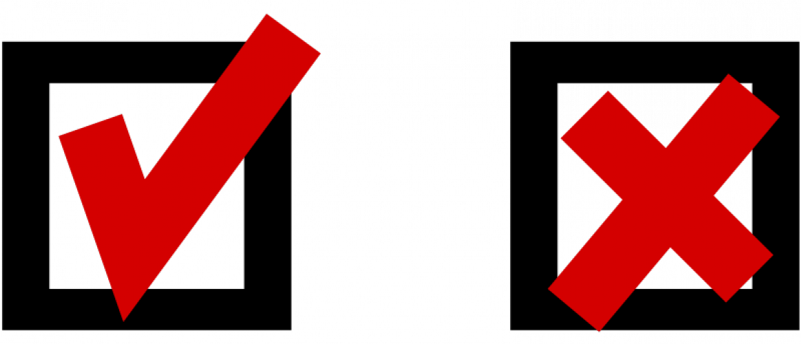 Tick And Cross Checkbox Vector Llustration - Do's And Don Ts Vector (1162x500), Png Download