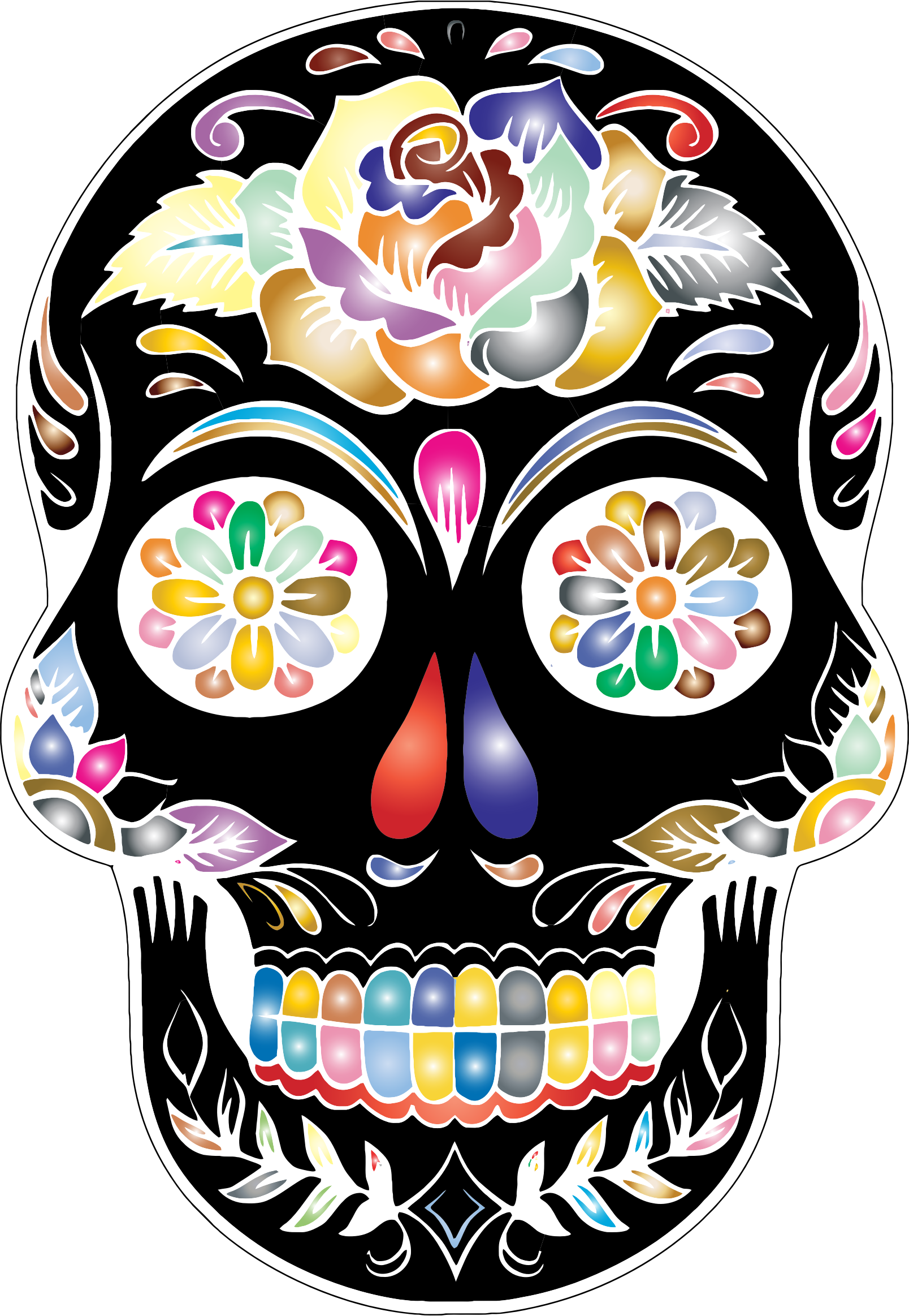 Sugar Skull Clipart At Getdrawings - Day Of The Dead Png (1608x2326), Png Download