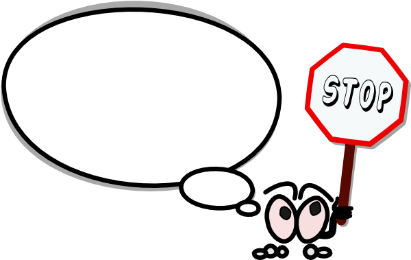 Original Png Clip Art File Speech Bubble With Stop (600x379), Png Download
