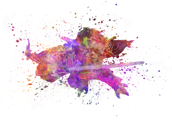 Bleed Area May Not Be Visible - Yoda Watercolor (600x479), Png Download