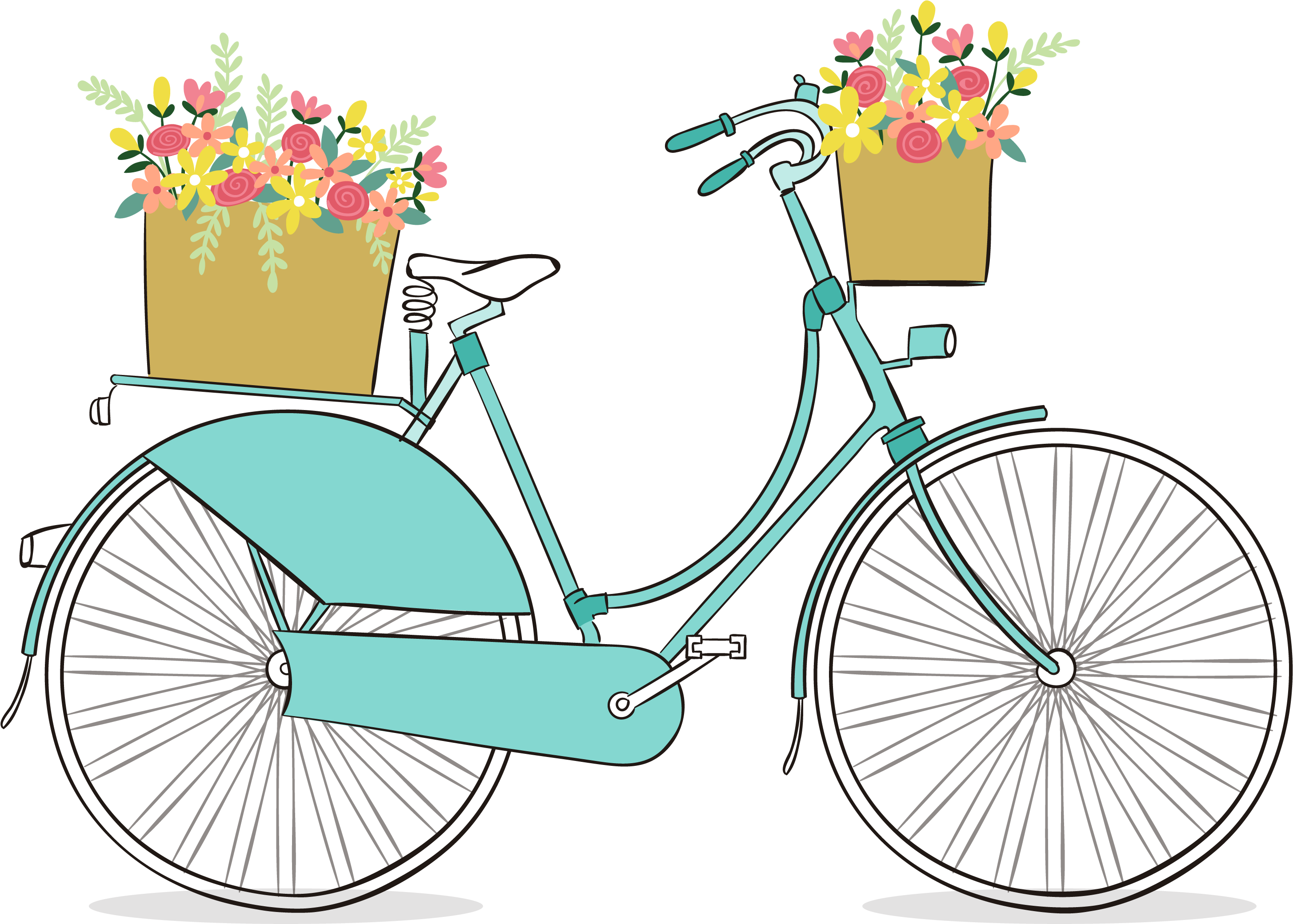 Clip Art Download Free Romantic Clip Art Pretty Things - Vintage Bicycle Clip Art Free (3300x2550), Png Download