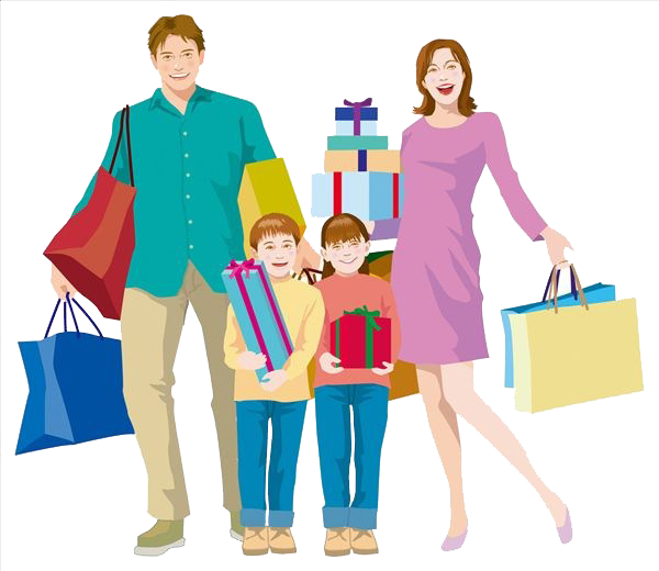 Shopping Bag Family Clip Art (600x520), Png Download