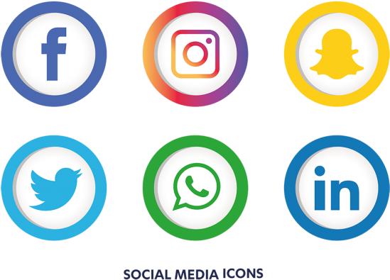 Social Media Icons Set, Social, Media, Icon Png And - Facebook Instagram Whatsapp Png (640x640), Png Download