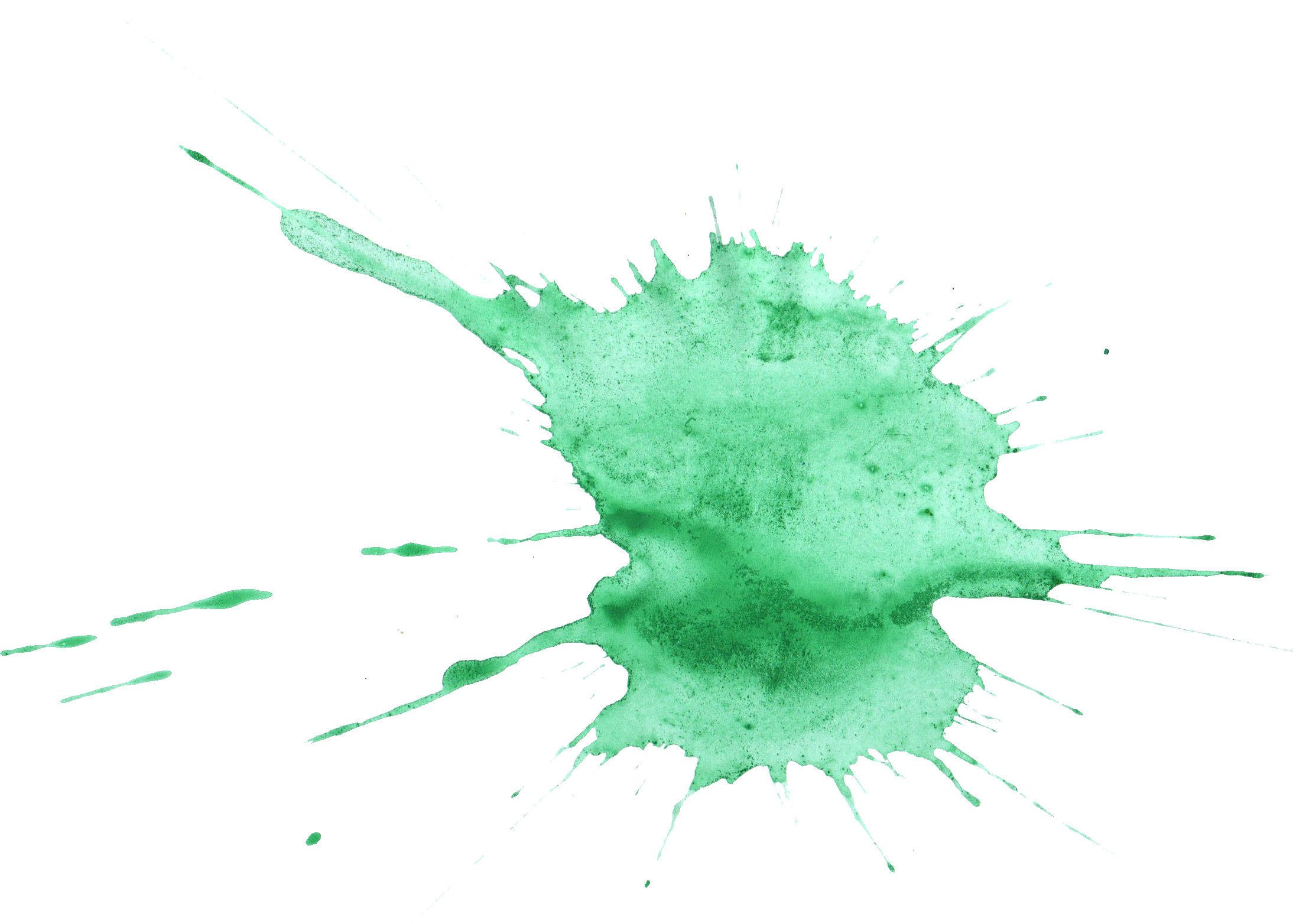 Transparent Watercolor Green - Green Watercolor Splash Png (2188x1564), Png Download