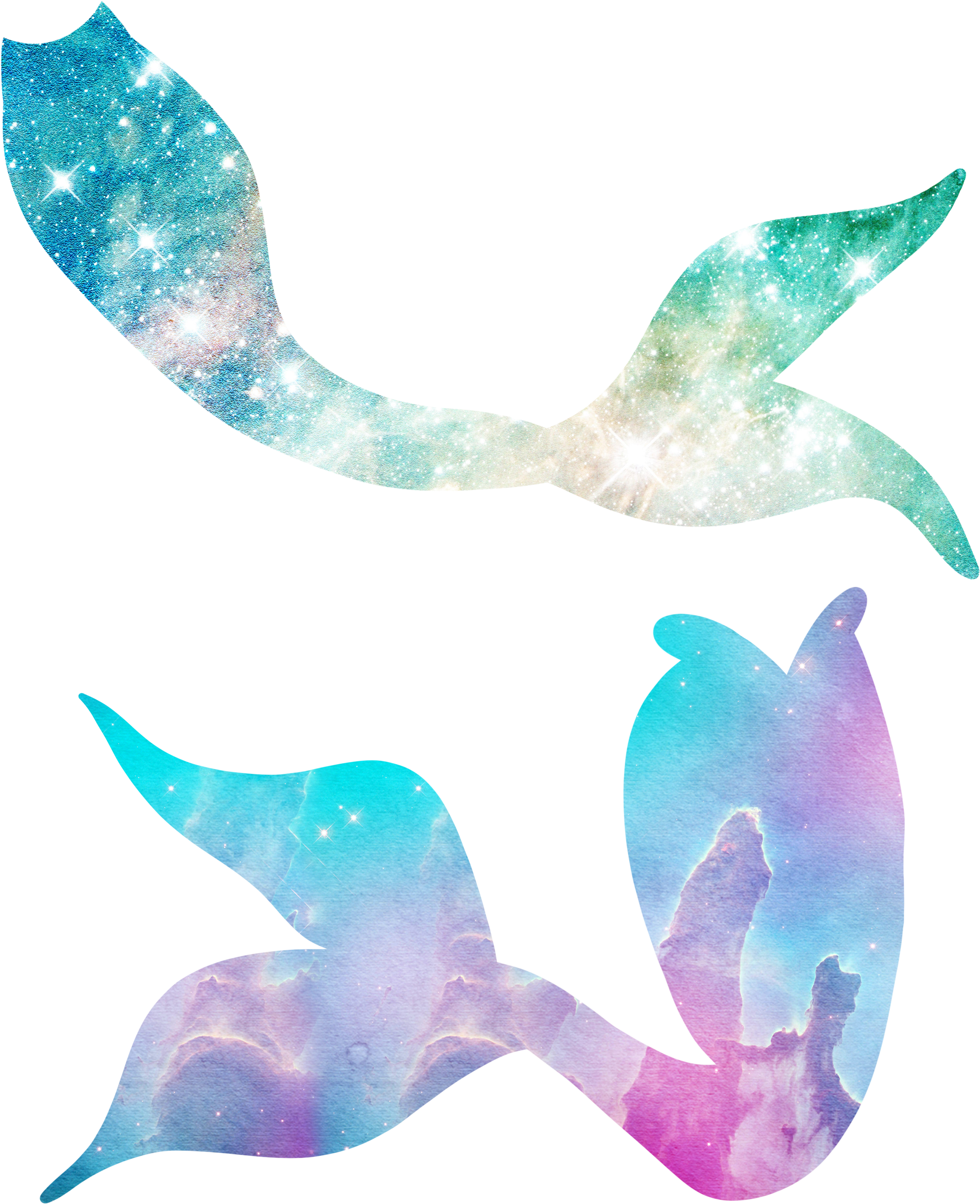 Free Mermaid Svg Cut Files Png Royalty Free Library - Watercolor Mermaid Tail Png (2550x3300), Png Download