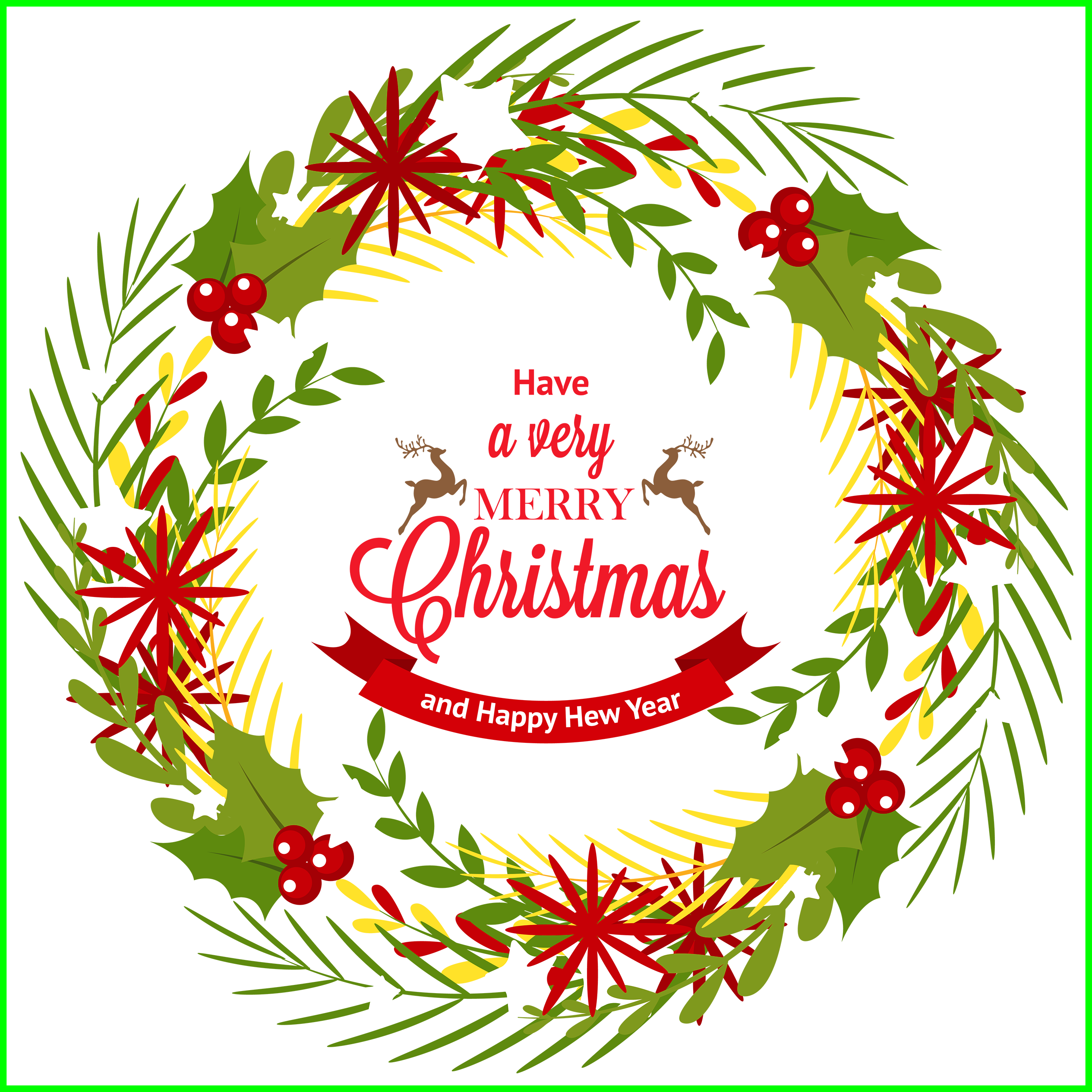 Inspiring Christmas Wreath With Mistletoe Clipart Web - Christmas Wreath Clipart Png (2530x2530), Png Download