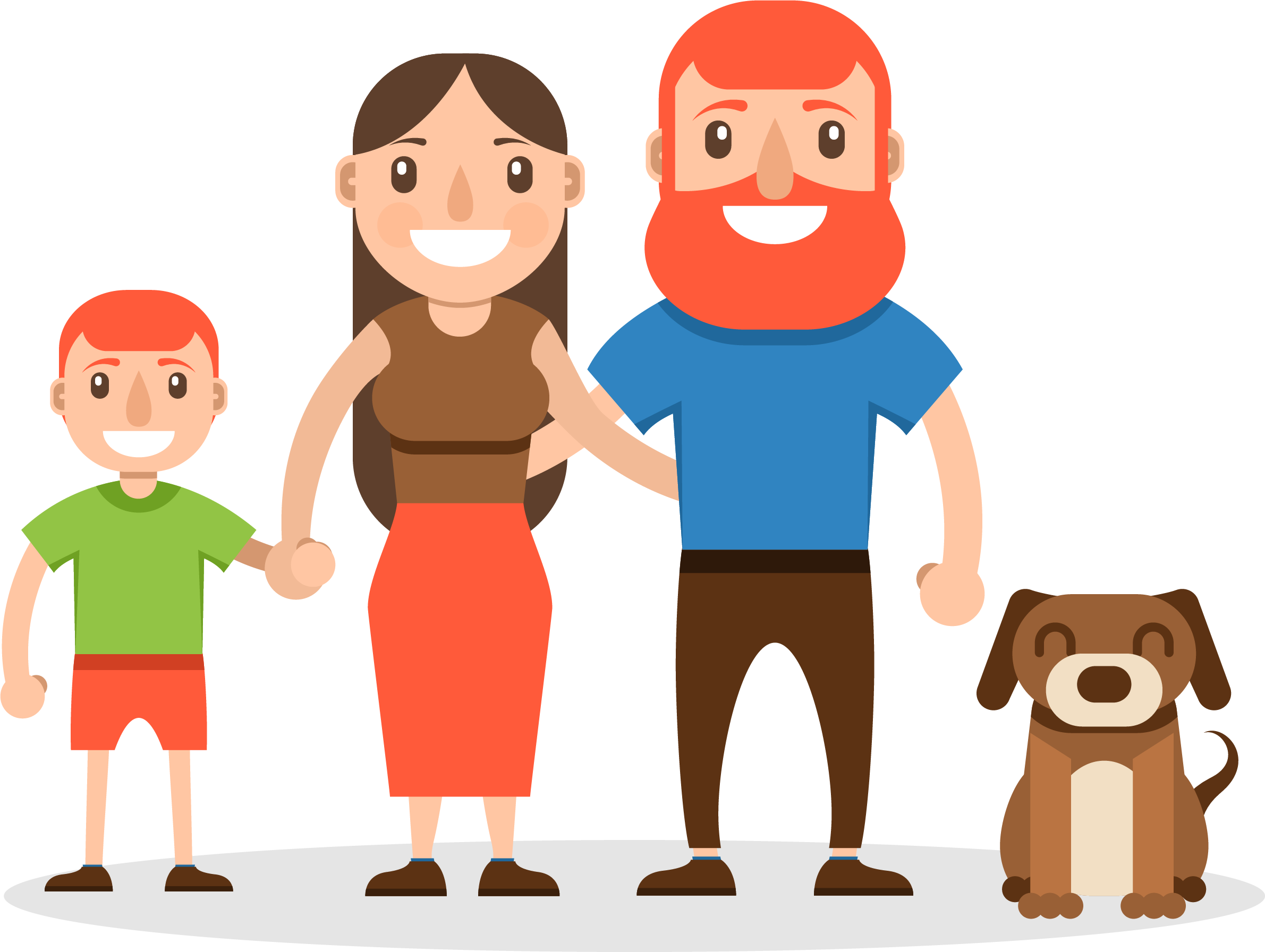 Cartoon Happy Family - Happy Family Png Cartoon (2381x1793), Png Download
