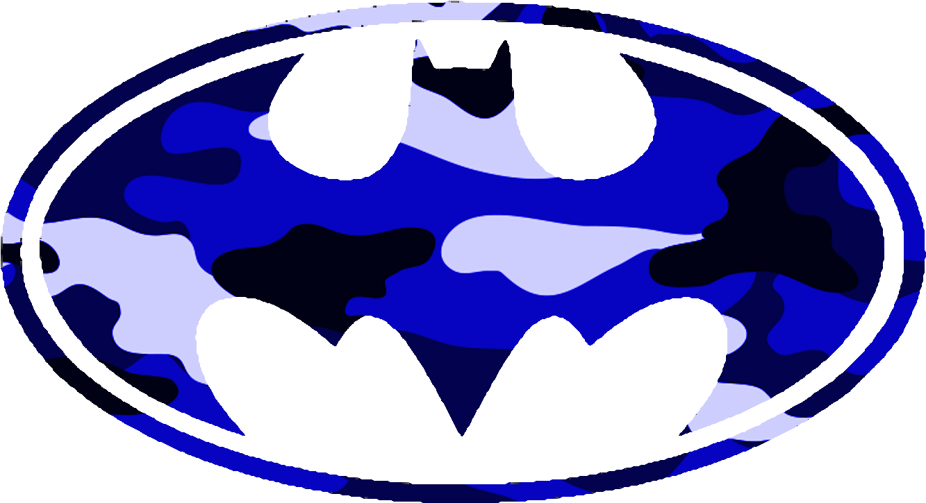 Batman Logo Blue Camo Free Images At Clker Com Vector - Batman Logo (1397x813), Png Download