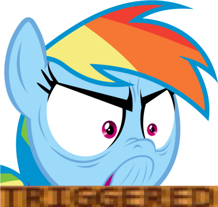 Edit, Meme, Rainbow Dash, Safe, Simple Background, - My Little Pony Triggered (960x720), Png Download