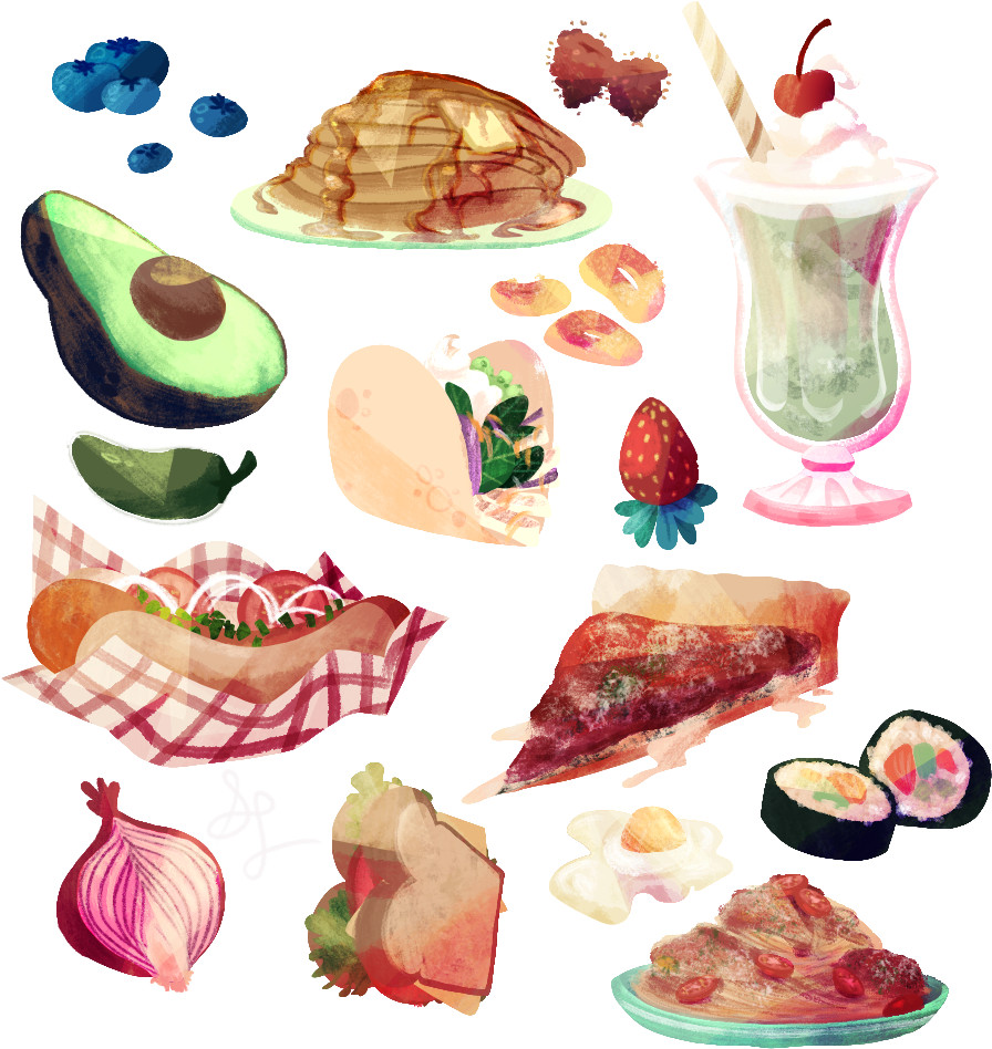 Illustration Sara Litzenberger Foodpng - Food Illustrations (975x1022), Png Download