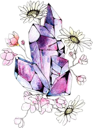 Report Abuse - Crystal And Flower Tattoo (325x448), Png Download