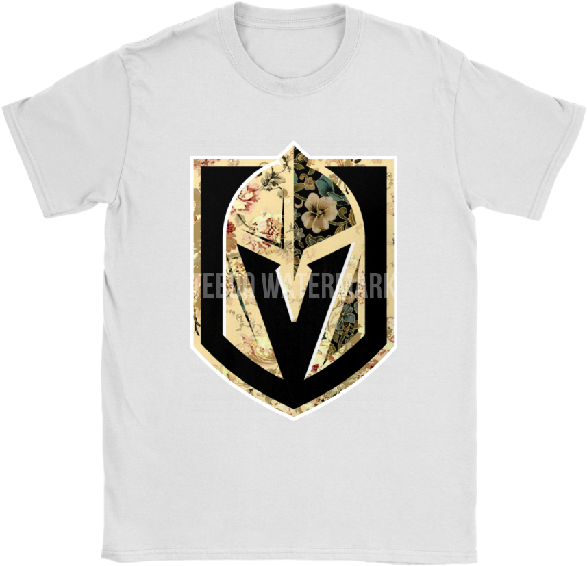 Vegas Golden Knights Logo Florals Watercolor Flowers - Littlearth Vegas Golden Knights Gray Dog Dress (1024x1024), Png Download