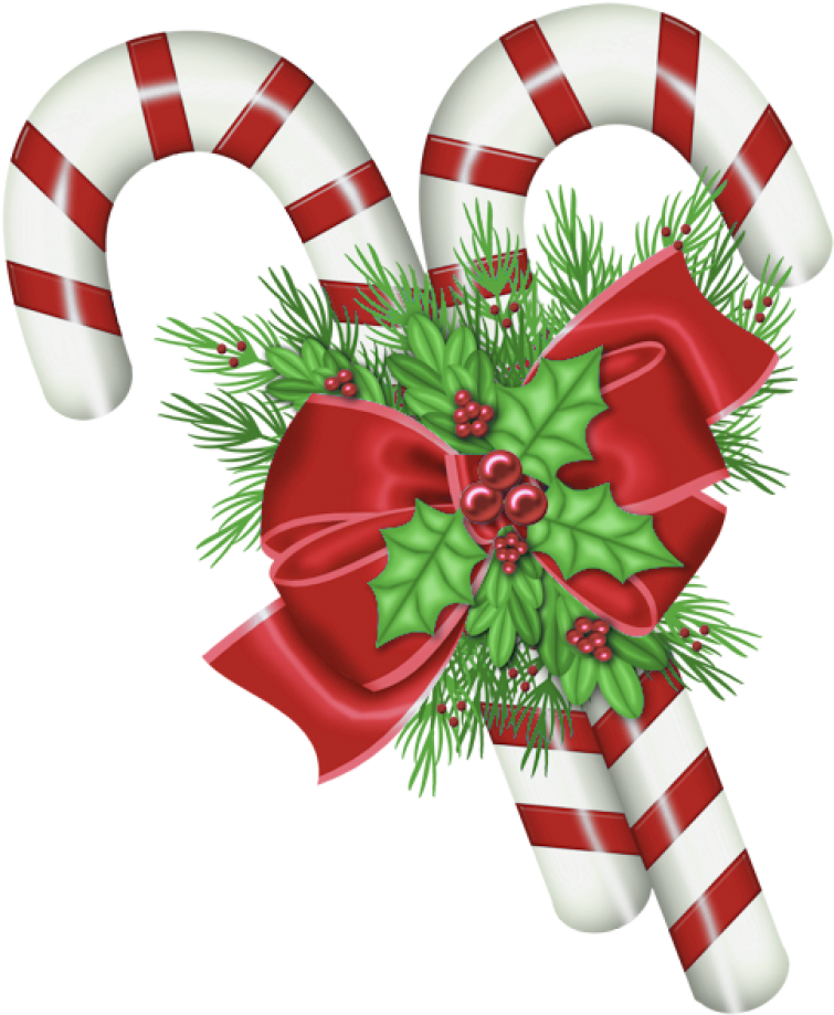 Transparent Christmas Candy Canes With Mistletoe Png - Christmas Candy Canes (513x600), Png Download