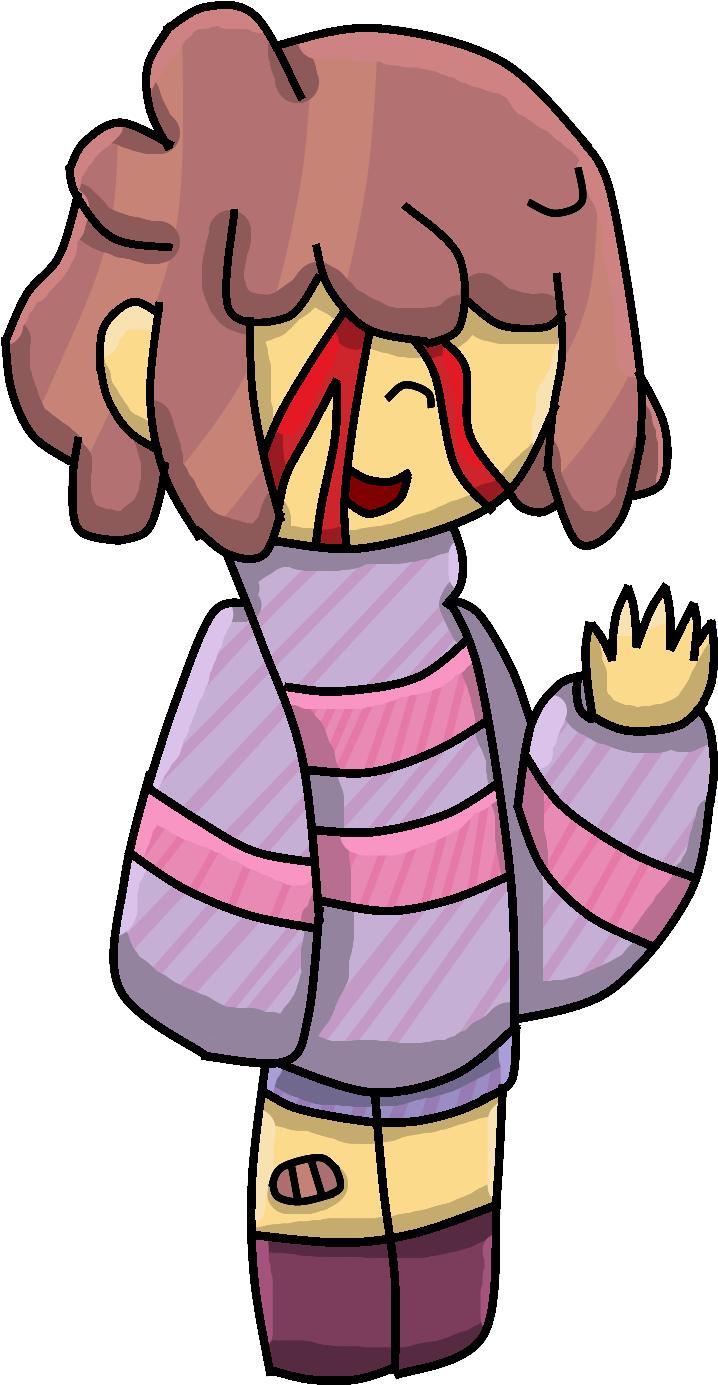 Hi I Was Bored So I Drew This Picture Of Frisk Waving, - Cartoon (719x1395), Png Download