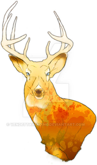 Deer Tattoo - Elk (400x576), Png Download