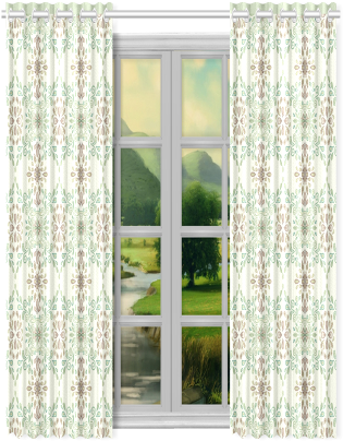Watercolor Ornaments New Window Curtain 50" X - 1x Michael Jackson King Of Pop Polyester Window Curtain (500x500), Png Download