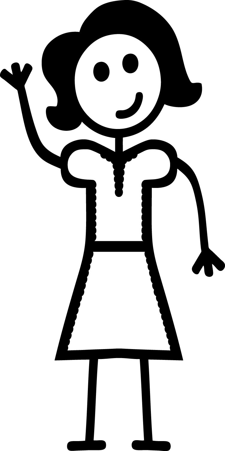 Dad Stick Figure Png Clip Art Free Stock - Woman Stick Figure (750x1500), Png Download