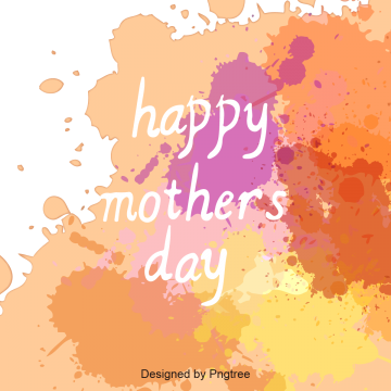 Happy Mother's Day, Watercolor Background, Color Splash, - พื้น หลัง วัน แม่ Png (360x360), Png Download