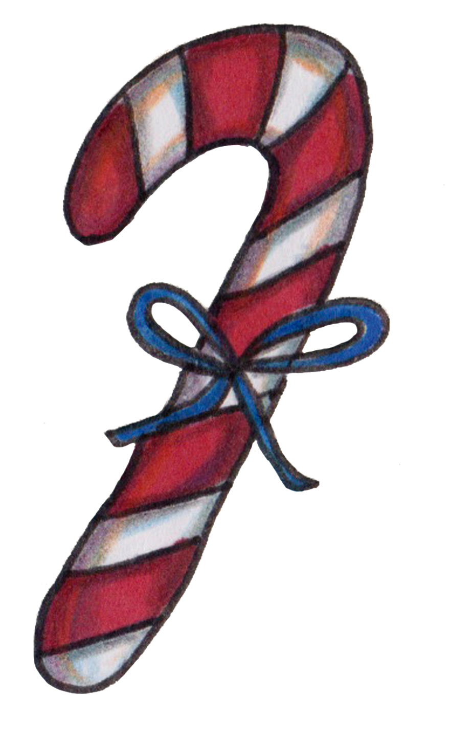 Hand Painted A Cane Lollipop Png Transparent - Portable Network Graphics (1024x1448), Png Download
