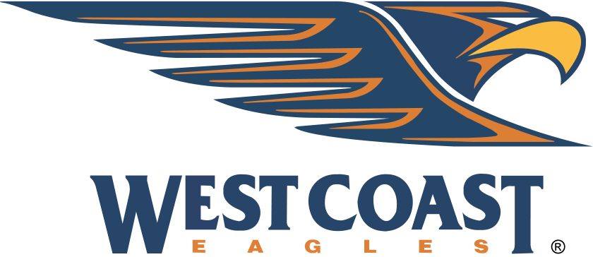 840px-west Coast Eagles Logo - West Coast Eagles Flag (840x364), Png Download