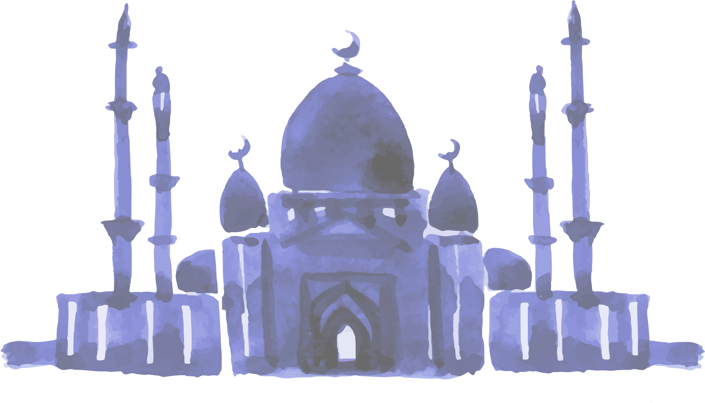 Svg Royalty Free Hand Painted Islamic Architecture - Ramadan Mubarak Frases (2500x2500), Png Download