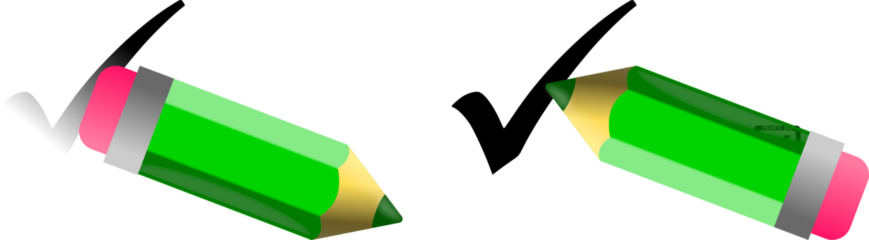 Pencil Computer Icons Eraser Checkbox Check Mark - Check Uncheck With Pencil (1229x340), Png Download