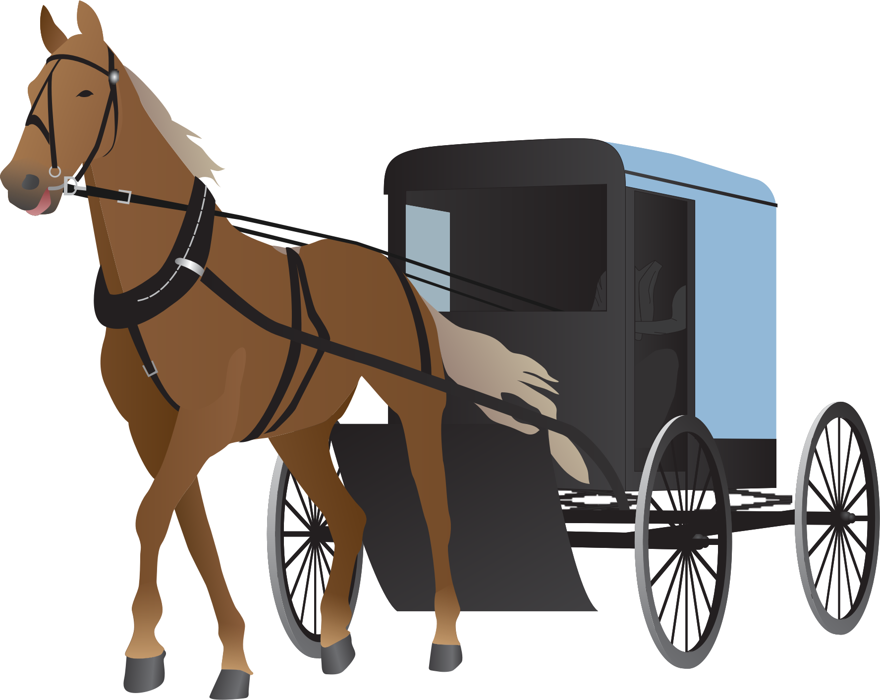 This Free Icons Png Design Of Amish Buggy And Horse (1776x1413), Png Download