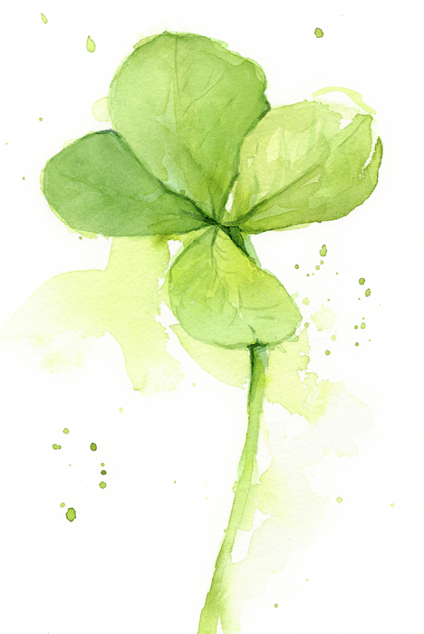 Click And Drag To Re-position The Image, If Desired - Watercolor 4 Leaf Clover (468x700), Png Download