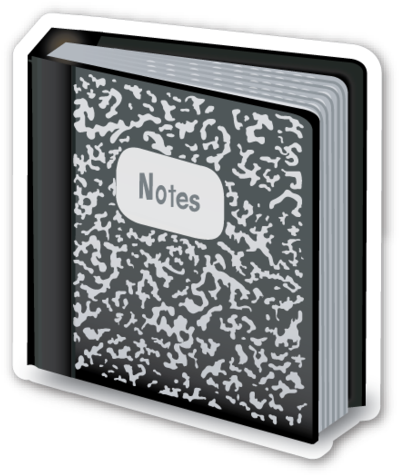 Com Emoji Tumblr Png, Tumblr School Supplies, Stickers - Book Emoji Black And White (418x480), Png Download