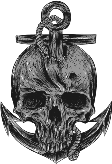 Skull With Anchor Tshirt Design Illustration, Skull, - Skull (360x360), Png Download