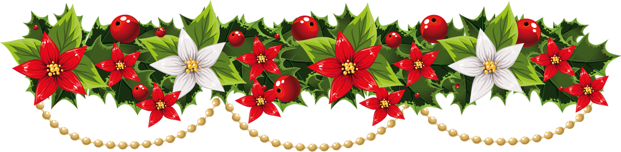 Christmas Garland Clipart Clipartsgram - Christmas Garland Border Png (1297x336), Png Download