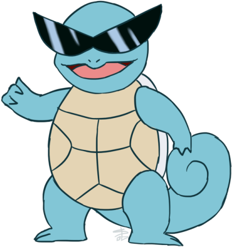 Squirtle Glasses Png - Squirtle With Glasses Png (500x552), Png Download