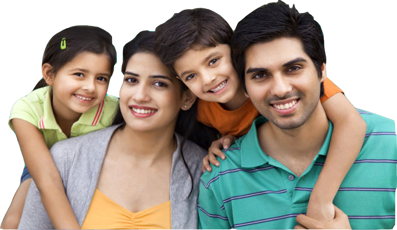 Healthy Banner - Happy Indian Family Images Png (1332x772), Png Download