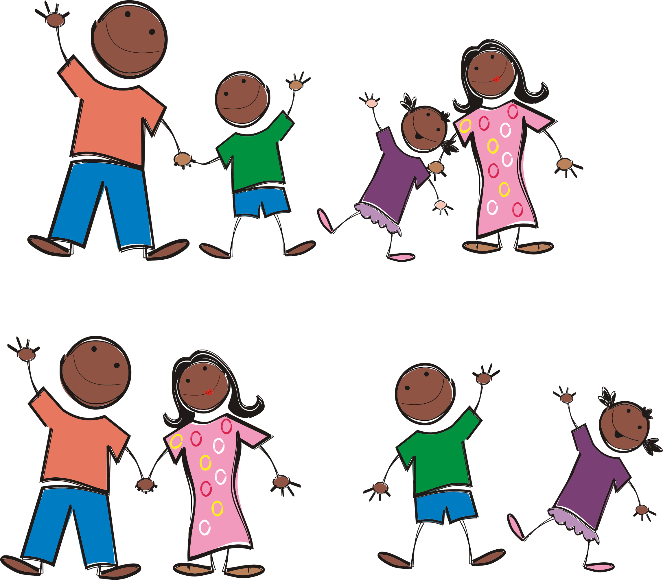 This Free Icons Png Design Of Black Stick Figure Family (2292x2006), Png Download