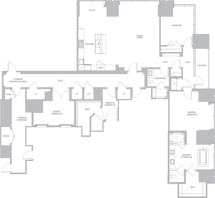 North Arrow Drawing At Getdrawings - Floor Plan (1008x904), Png Download
