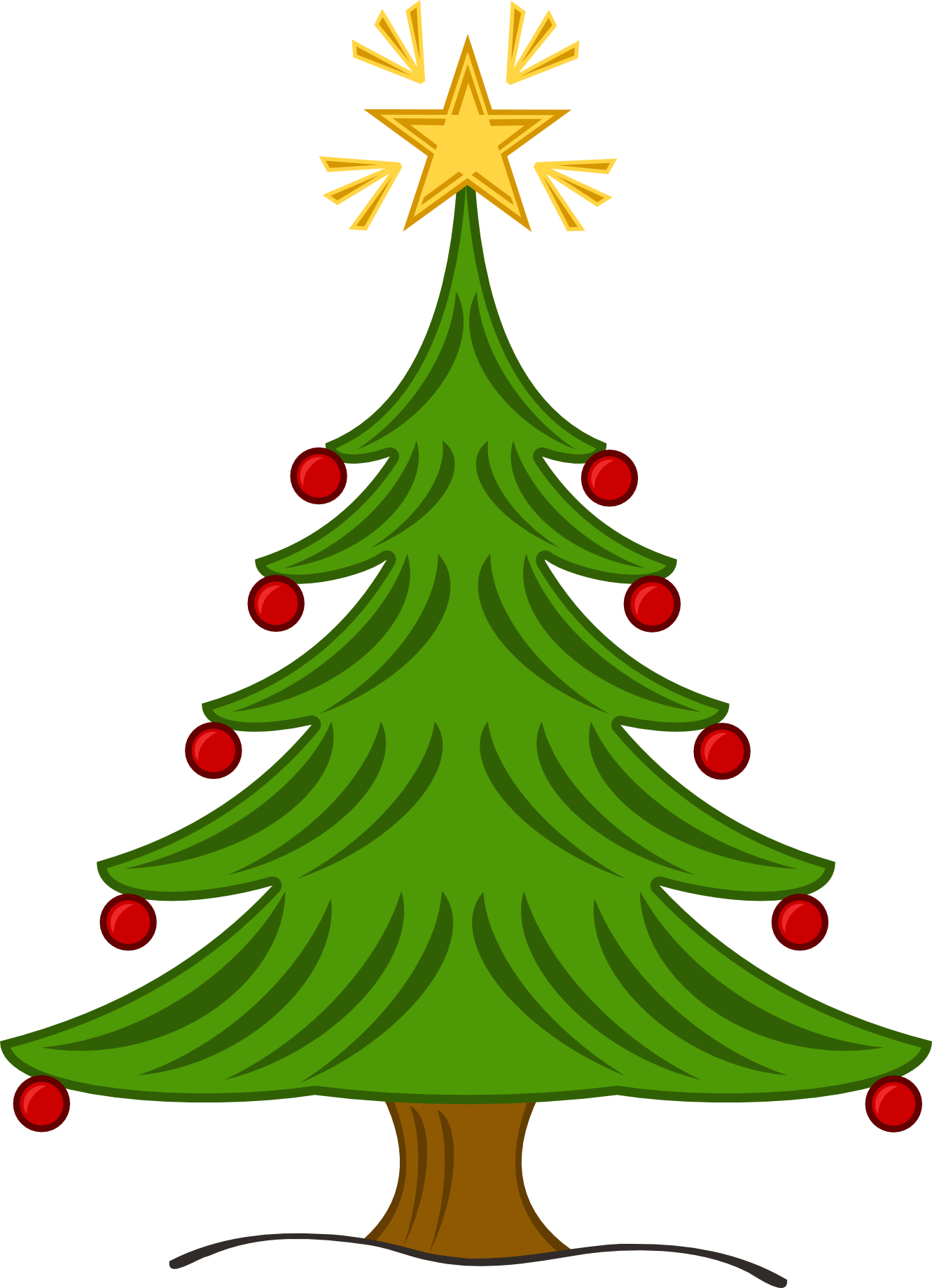 Christmas Tree Clip Art Panda Free Images - Christmas Tree Clipart Png (1331x1839), Png Download