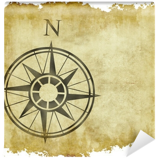 Great North Arrow And Compass On Old Parchment Map - North Arrow (400x400), Png Download