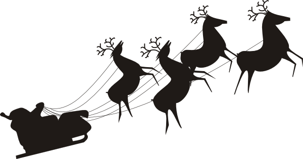 Santa Sleigh Clipart Transparent (600x315), Png Download
