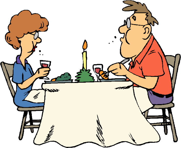 Dinner Table Clip Art Free Images Kitchentableclipart - Husband And Wife Jokes Gif (750x620), Png Download