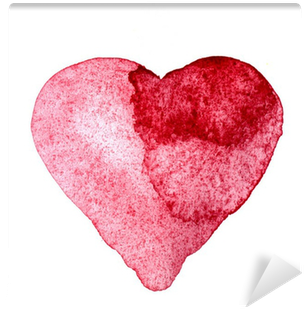 Painted Watercolor Heart, Valentine's Day Card Wall - Watercolor Painting (400x400), Png Download