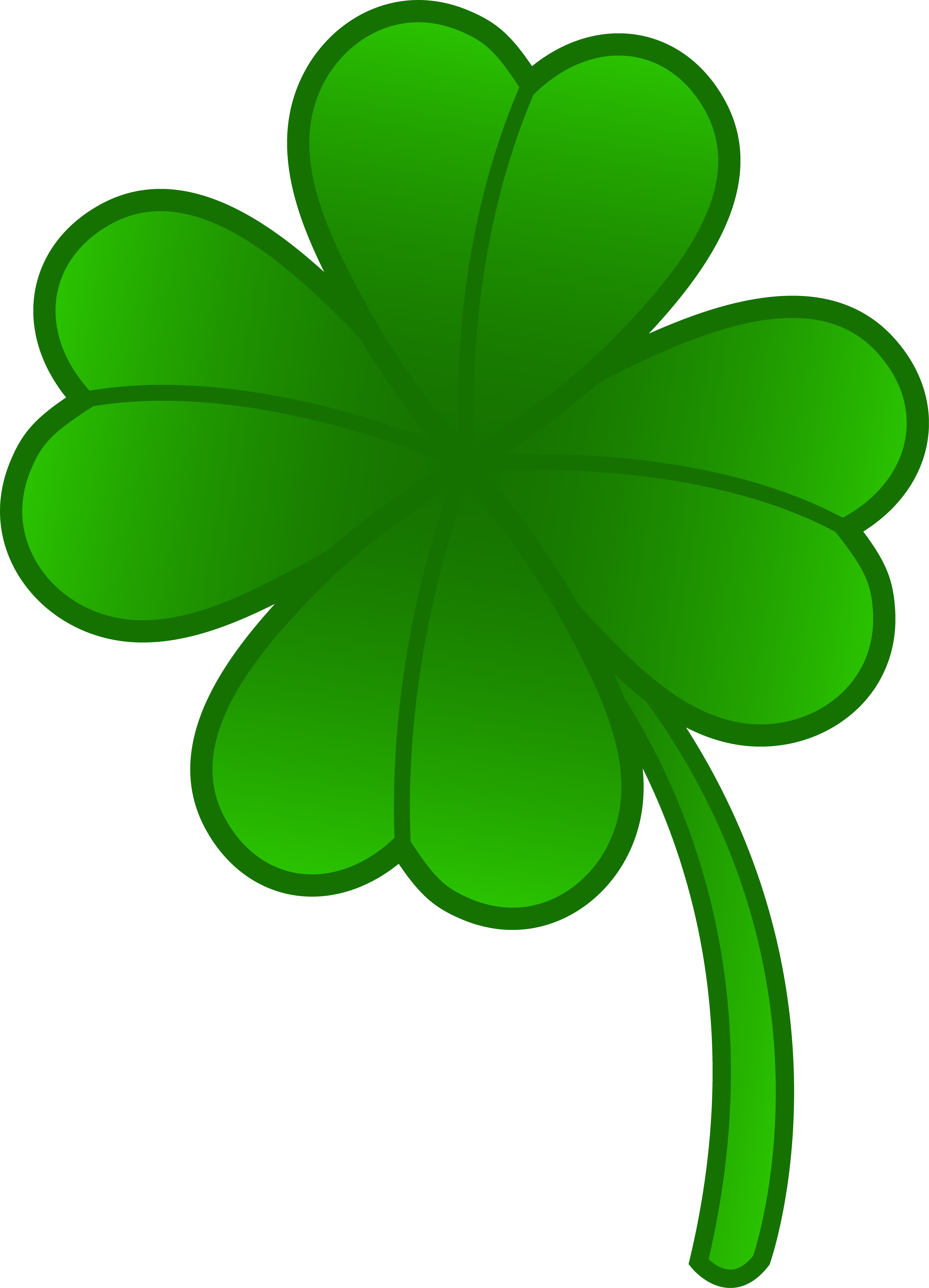 Unparalleled Four Leaf Clover Pic Green Free Clip Art - Clover Transparent Background (4865x6742), Png Download