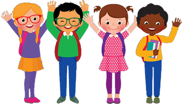 Children - Group Of Cartoon Students (600x340), Png Download