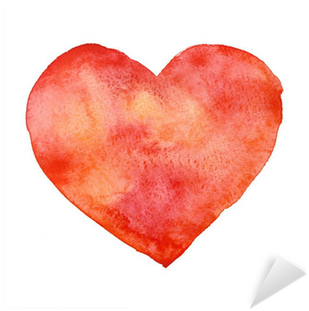 Watercolor Red Heart, Valentine's Day Sticker • Pixers® - Watercolor Painting (400x400), Png Download
