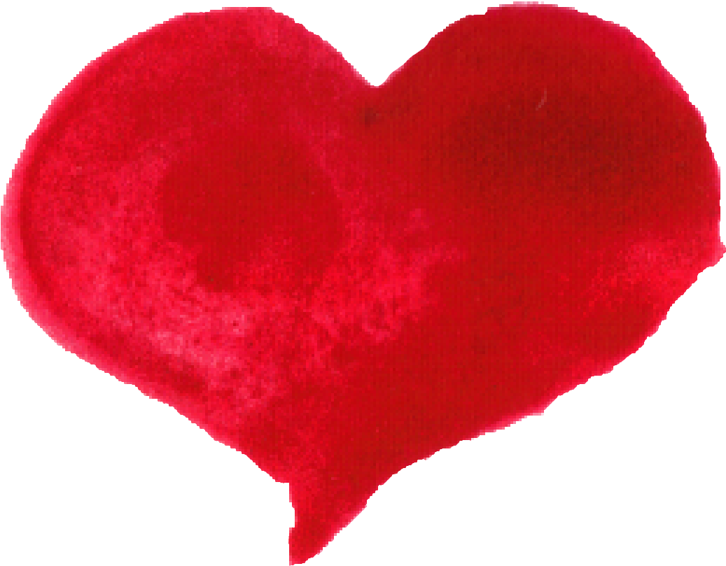 Free Download - Heart Water Color Png (1043x809), Png Download