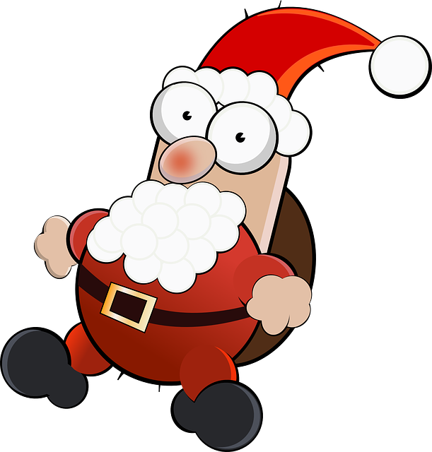 Santa Claus Cartoon - Santa Claus Funny Png (611x640), Png Download