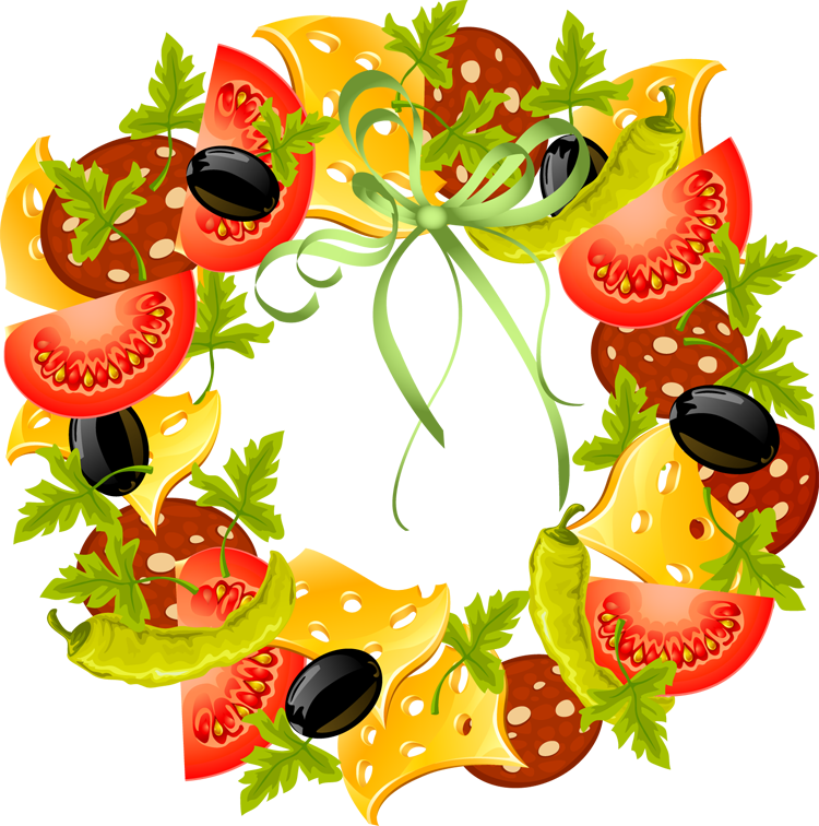 Graphic Design Pinterest Clip - Vegetable Wreath Clipart (750x756), Png Download