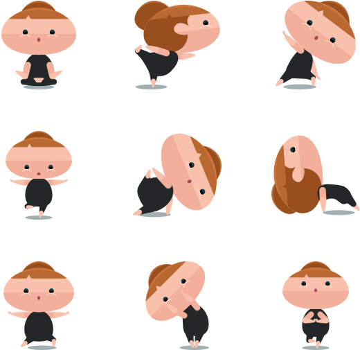 Family Clipart Yoga - Yoga Cartoon Png (600x564), Png Download