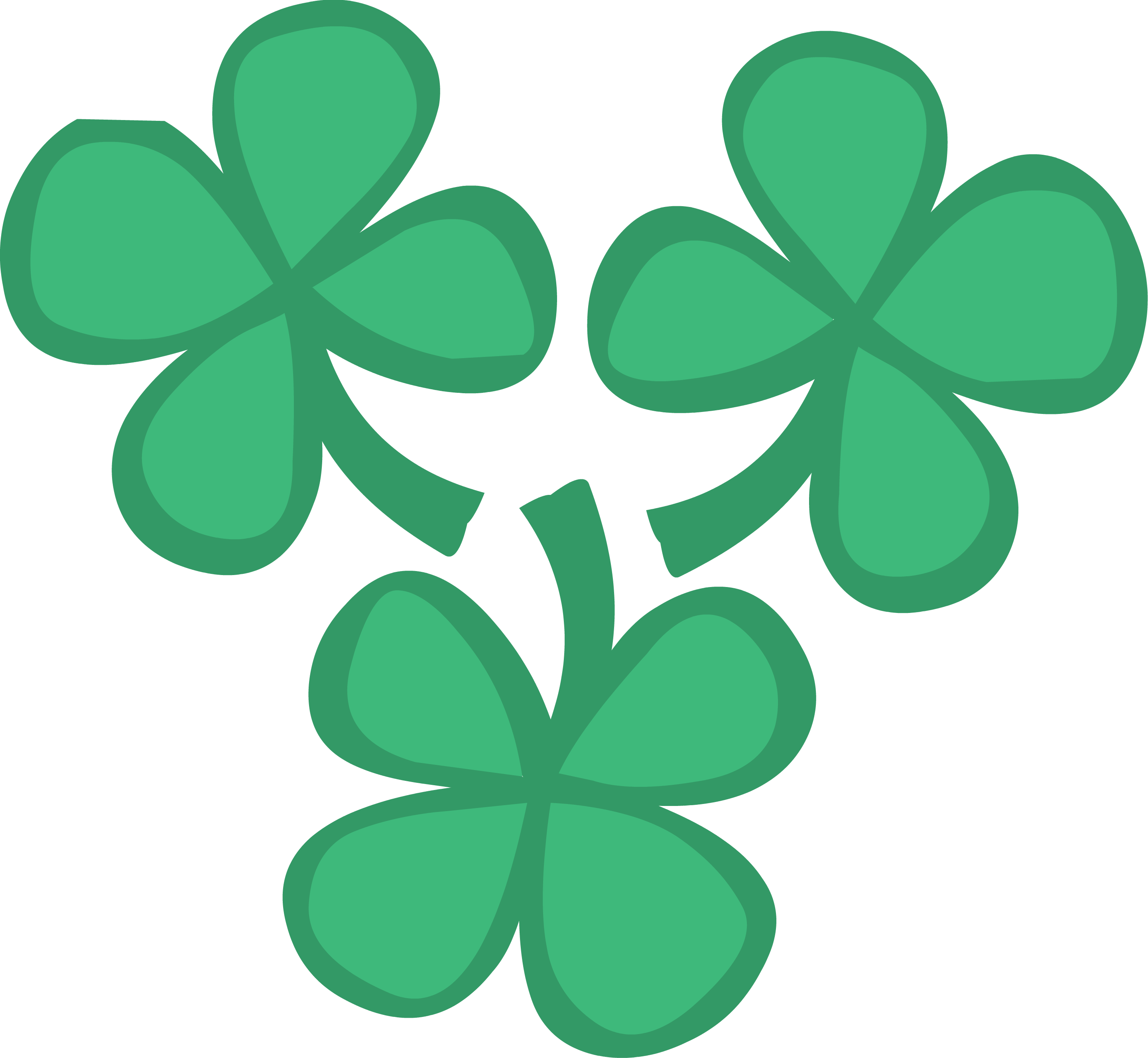 3 Four Leaf Clovers (2879x2653), Png Download