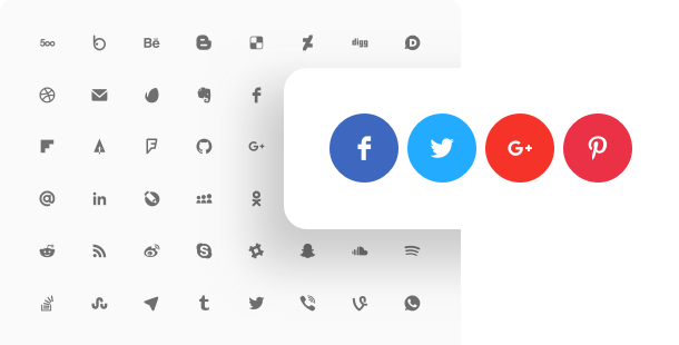 Social Media Icons Widget For Website - Social Media Icons (610x310), Png Download